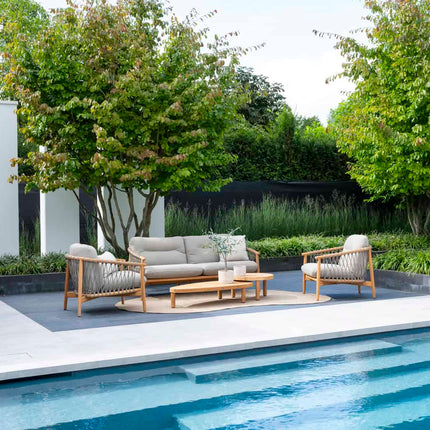4 Seasons Outdoor Finn salontafel kiezel-vorm 125 x 63 cm. (H 25)