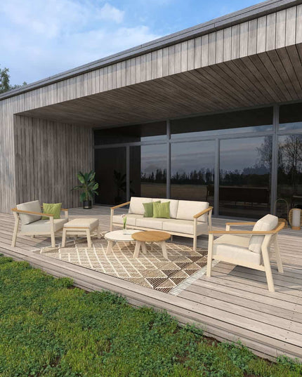 Taste 4SO Olivia loungeset 3-zits lounge bank + 2x lounge stoel + voetenbank