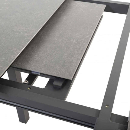 Taste 4SO Melbourne dining antraciet + Optimum uitschuiftafel keramiek 160-220-280 cm