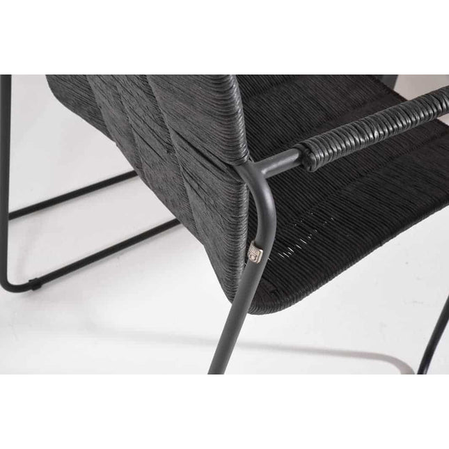 Taste 4SO Palma dining antraciet + Louvre teak tafel 160 Ø cm