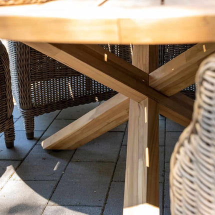 4 Seasons Outdoor Puccini dining + Taste 4SO Prado teak tafel 160 Ø cm + lazy susan