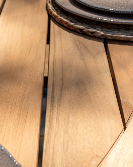 Taste 4SO Barista dining antraciet + Prado teak tafel 160 Ø cm