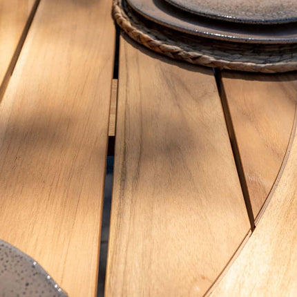 Taste 4SO Prado teak tafel 160 Ø cm latte onderstel
