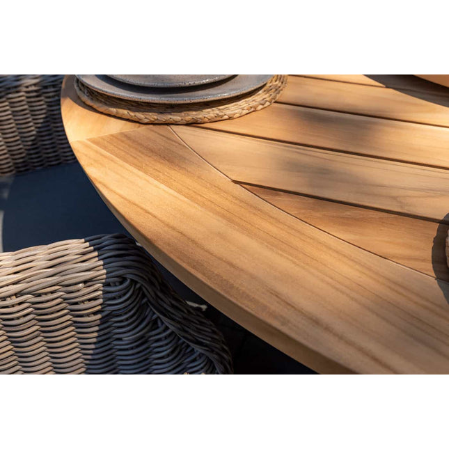 Taste 4SO Prado teak tafel 160 Ø cm teak onderstel