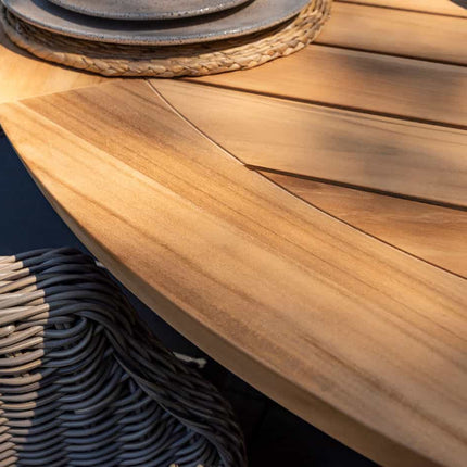 Taste 4SO Prado teak tafel 160 Ø cm latte onderstel