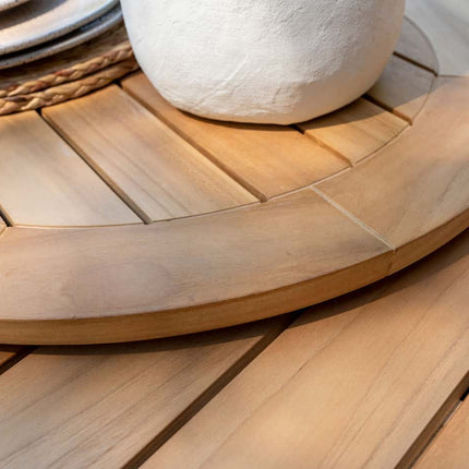 4 Seasons Outdoor Puccini dining + Taste 4SO Prado teak tafel 160 Ø cm + lazy susan