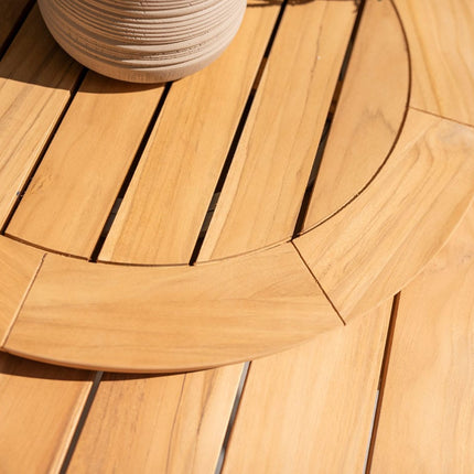 4 Seasons Outdoor Jura dining + Taste 4SO Prado teak tafel 160 Ø cm
