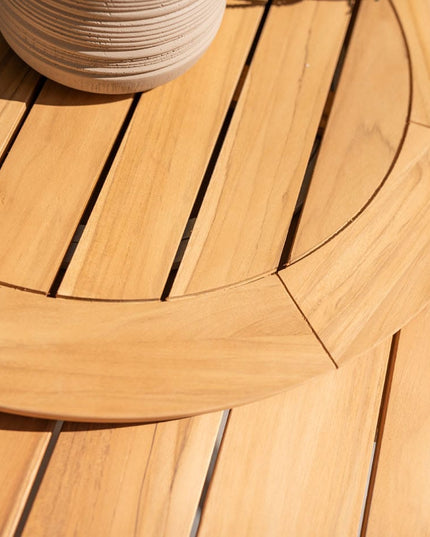 Taste 4SO Parma stapelbare dining + Prado teak tafel 160 Ø cm