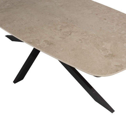 Taste 4SO Rhodos dining stoel + Prado tafel met keramisch tafelblad barrel antraciet 240 cm