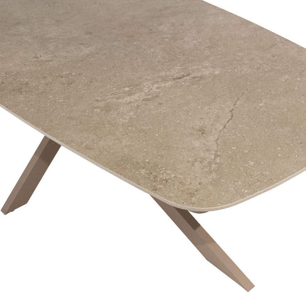 Taste 4SO Barista dining stoel + Prado tafel met keramisch tafelblad barrel latte 240 cm