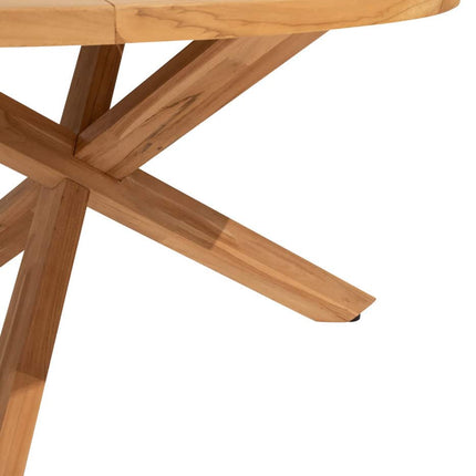 Taste 4SO Puglia dining stoel + Prado teak tafel 130 Ø cm teak onderstel