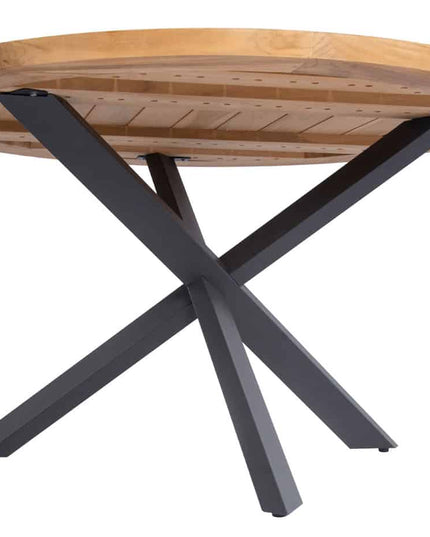 4 Seasons Outdoor Aprilla dining pure (4 st.) + Taste 4SO Prado teak tafel 130 Ø cm