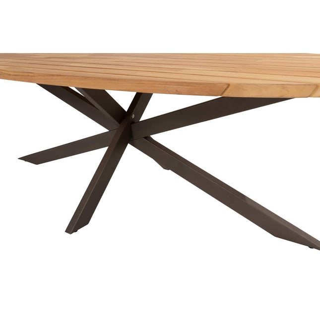 4 Seasons Outdoor Bernini dining stoel + Taste 4SO Prado teak tafel ovaal 240 cm terre onderstel