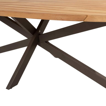 4 Seasons Outdoor Moretti high back dining stoel + Taste 4SO Prado teak tafel ovaal 240 cm terre onderstel