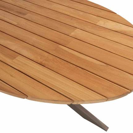 4 Seasons Outdoor Moretti high back dining stoel + Taste 4SO Prado teak tafel ovaal 240 cm terre onderstel