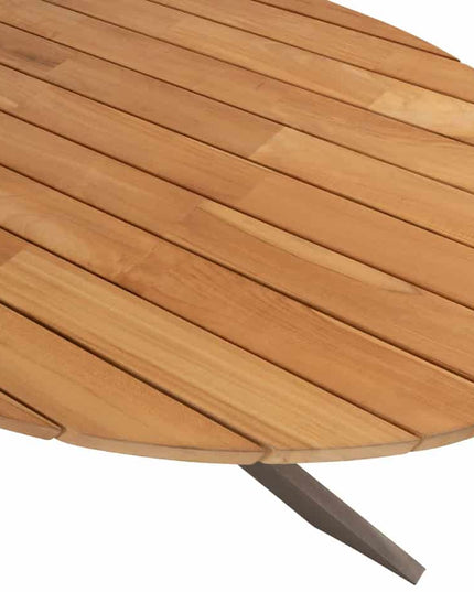 4 Seasons Outdoor Moretti high back dining stoel + Taste 4SO Prado teak tafel ovaal 240 cm terre onderstel