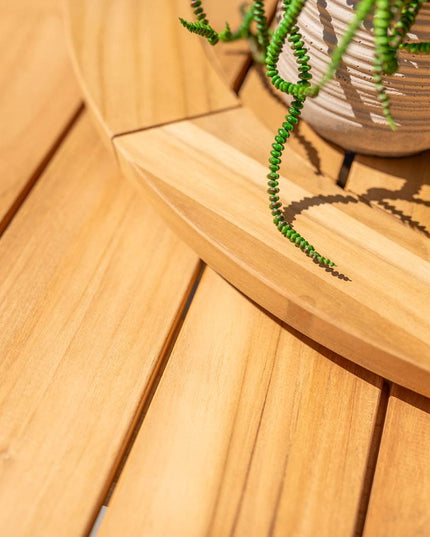 Taste 4SO Parma stapelbare dining + Prado teak tafel 160 Ø cm