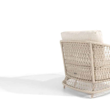 4 Seasons Outdoor Sardinia chaise lounge bank + Puccini lounge stoel + Volta salontafel 80 Ø cm