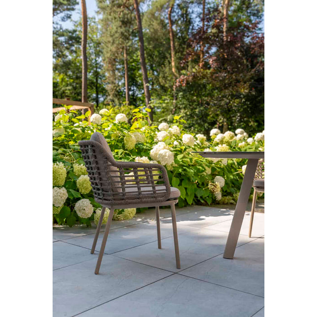 Taste 4SO Puglia dining stoel + Denia tafel met geprint keramisch tafelblad barrel latte 240 cm - Image 2