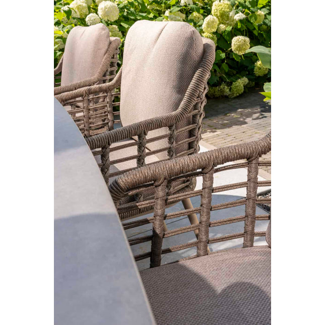 Taste 4SO Puglia dining stoel + Estate tafel met keramisch tafelblad barrel latte 240 cm - Image 6