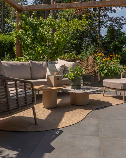 Taste 4SO Puglia loungeset 3-zits loungebank + 2x lounge stoel + Demi set van 2 salontafels latte