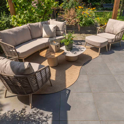 Taste 4SO Puglia loungeset latte, 3-zits loungebank + 2x lounge stoel + voetenbank