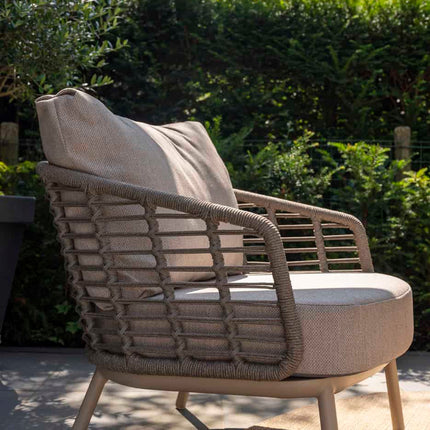 Taste 4SO Puglia loungeset 3-zits loungebank + 2x lounge stoel + Demi set van 2 salontafels latte