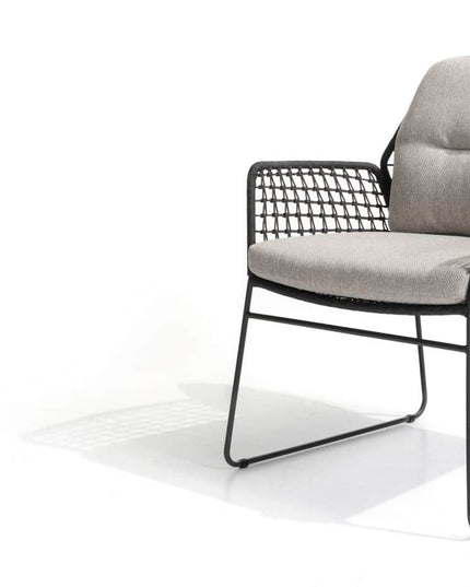 Taste 4SO Rhodos dining stoel + Manolo tafel antraciet met geprint keramiek blad 240 cm