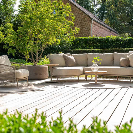 4 Seasons Outdoor Sardinia chaise lounge bank + Pablo salontafel 60 Ø cm