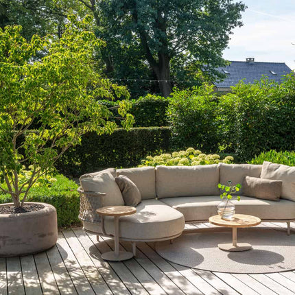 4 Seasons Outdoor Sardinia chaise lounge bank + Taste 4SO Albano lounge stoel + Verdi salontafel 73 Ø cm