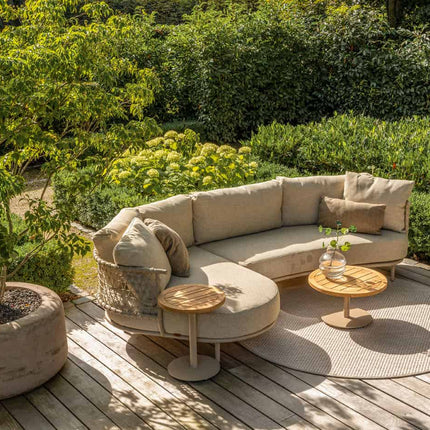 4 Seasons Outdoor Sardinia chaise lounge bank + Verdi salontafel 73 Ø cm