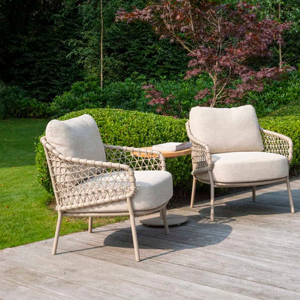 4 Seasons Outdoor Sardinia bistro loungeset + Boaz bijzettafel 45 Ø cm