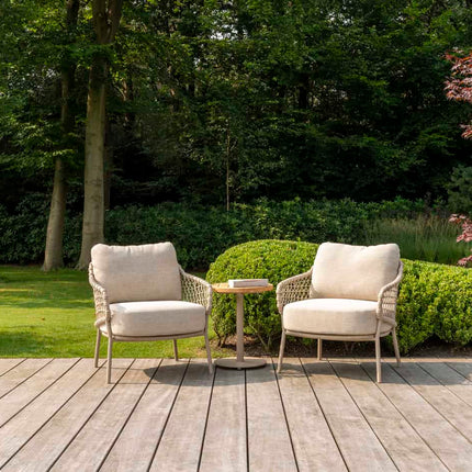 4 Seasons Outdoor Sardinia bistro loungeset + Boaz bijzettafel 45 Ø cm