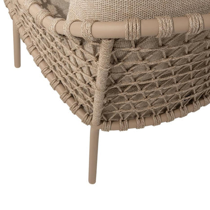 4 Seasons Outdoor Tuinset Sardinia low dining stoel + Taste 4SO Donato low dining tafel 160 cm Ø latte