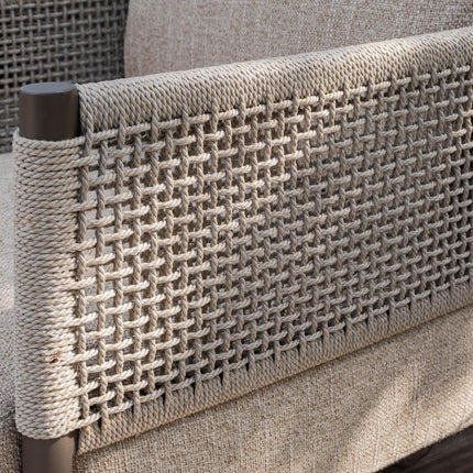 4 Seasons Outdoor Savanne loungeset: 3-zitsbank + loungestoelen + Hampton salontafels - Image 4