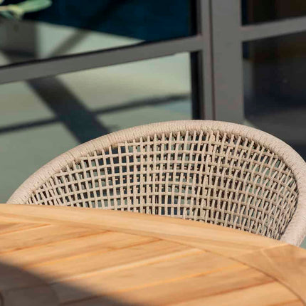 Taste 4SO Sienna dining + Donato tafel met geprint keramiek tafelblad 160 Ø cm latte