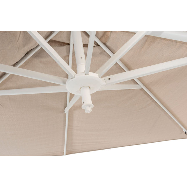 4 Seasons Outdoor Siesta Premium 300 x 300 cm. zand met wit frame