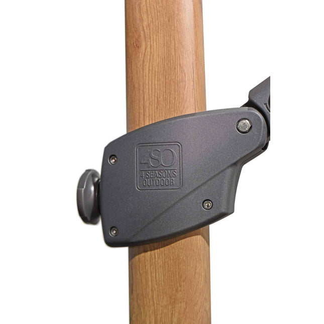 4 Seasons Outdoor Siesta Premium 350 cm. Ø antraciet met houtlook frame