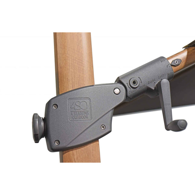 4 Seasons Outdoor Siesta Premium 350 cm. Ø antraciet met houtlook frame