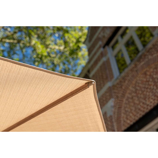 4 Seasons Outdoor Siesta Premium 350 cm. Ø zand met houtlook frame