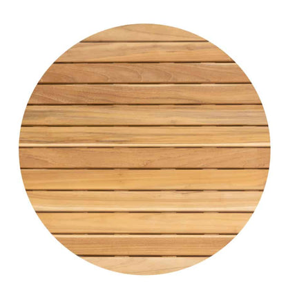 Taste 4SO Albareto organische loungebank + 4 Seasons Outdoor Verdi salontafel teak 73 Ø cm