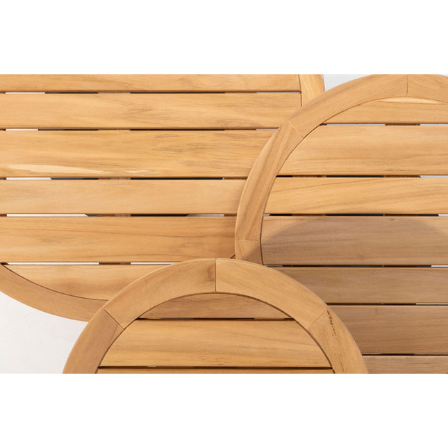 4 Seasons Outdoor Sardinia chaise lounge bank + Puccini lounge stoel + Volta salontafel 80 Ø cm
